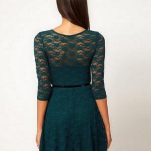 Sexy Lace Sakter Dress With Belt
