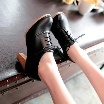 Women's Punk Pointed Toe Lace Up..